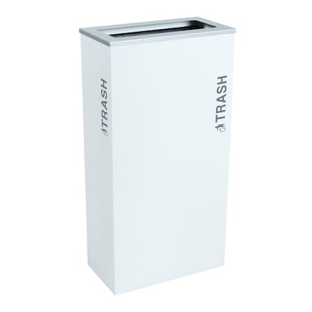 Ex-Cell Kaiser 17-Gal. KD Indoor Recycling Receptacle - Trash decal, White Gloss RC-KD17-T BT-WHT